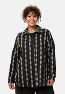 'Karena' veste-chemise - stretch coton, motif rayures