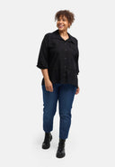 'Veloura' bluse – linnedblanding, blonderkant