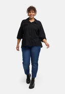 'Veloura' bluse – linnedblanding, blonderkant