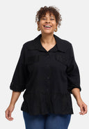 'Veloura' bluse – linnedblanding, blonderkant