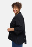 'Veloura' bluse – linnedblanding, blonderkant