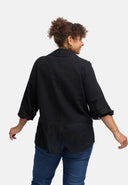 'Veloura' bluse – linnedblanding, blonderkant