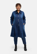 'Denira' abrigo – denim, corte en A, hasta la rodilla