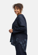 'Nila' tunika – mørk denim, laserskåret print