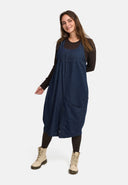 Latzkleid in Denim Blau mit feiner Struktur 'Bella'