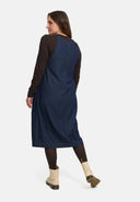 Latzkleid in Denim Blau mit feiner Struktur 'Bella'