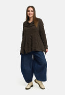 'Brunel' Tunika – kurze Form, edel strukturiert & Hemdkragen