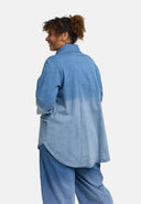 'Sky' Bluse – Premium-Denim, Patch & Stretch