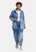 'Sky' Bluse – Premium-Denim, Patch & Stretch